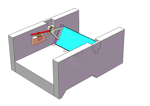 下臥式翻板閘門運行工作原理及結構組件