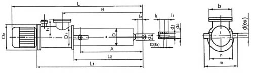 微型直式電液推桿II型結構圖